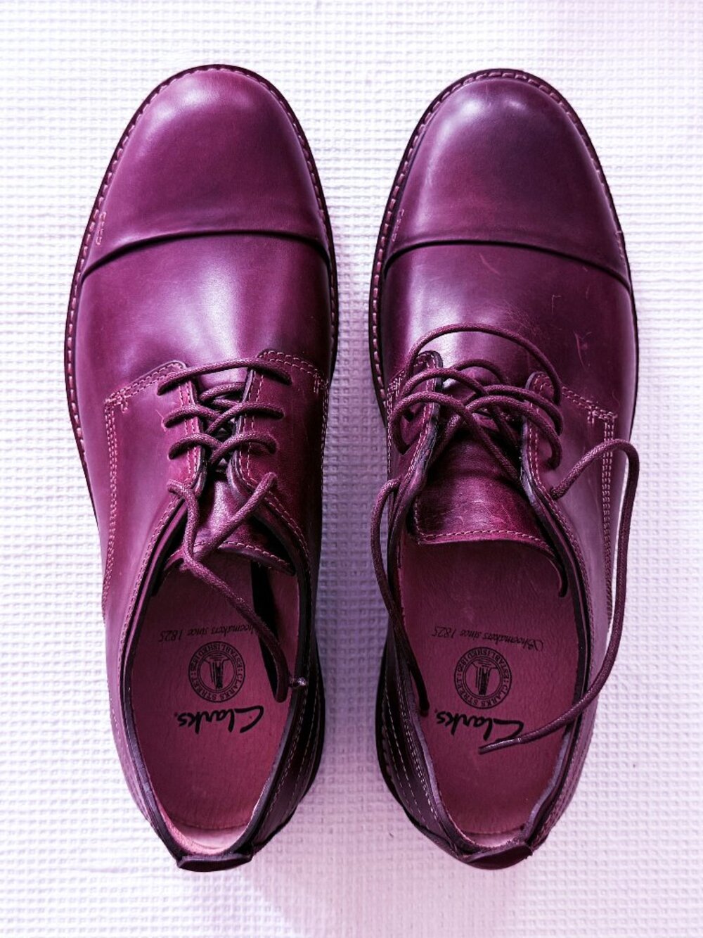 Clarks Men’s Brown Leather Cap Toe Oxford Lace-Up Dress Shoes – Size 8M